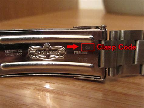 rolex clasp codes